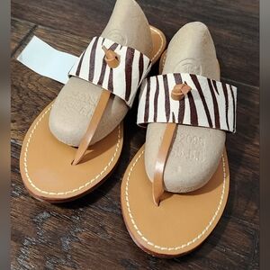 Sandals Zebra. Size 8. New. Model Sup18034, Bloomingdale's.